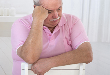 diabetic man suffering with despression and neuropathy